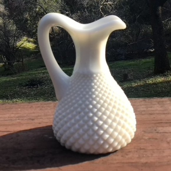 Vintage Other - Westmoreland English Hobnail-Milk Glass Oil Vinegar Cruet, Salad Dressing Decant